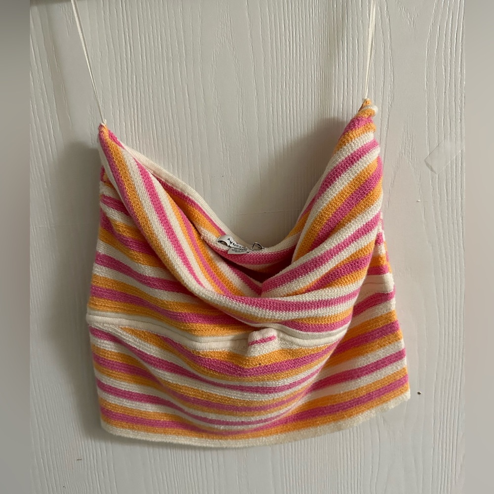 Cute ae striped crochet tube top